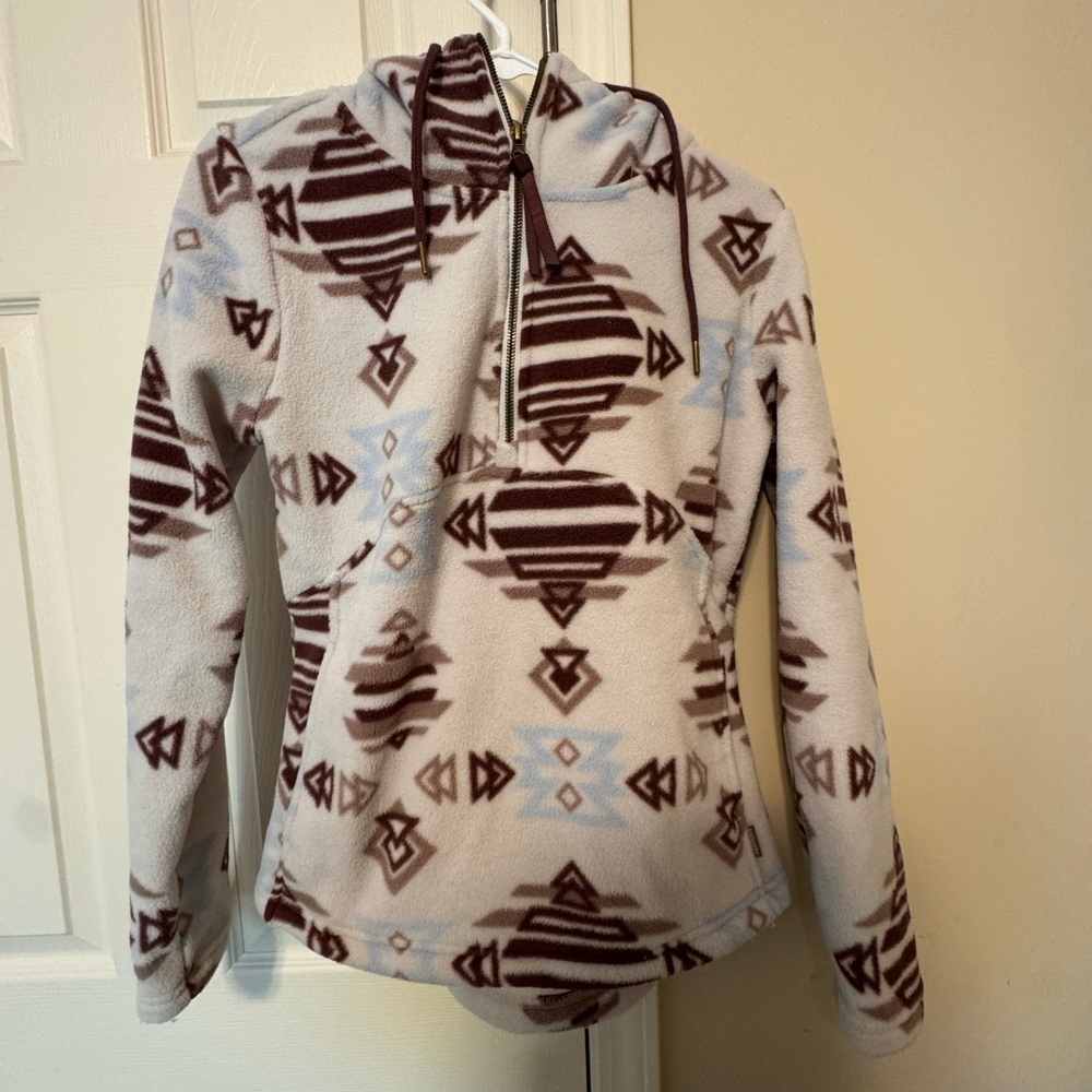 Avalanche Women's Geometric Patterned Sweater - Cream and Brown - Picture 2 of 7